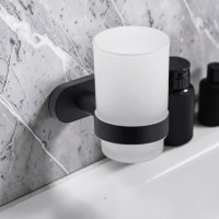 ΠΟΤΗΡΟΘΗΚΗ ΜΠΑΝΙΟΥ ΑΠΟ ΑΝΟΞΕΙΔΩΤΟ ΑΤΣΑΛΙ INOX 304 ΜΑΥΡΟ ΜΑΤ BLACK MAT CHIC